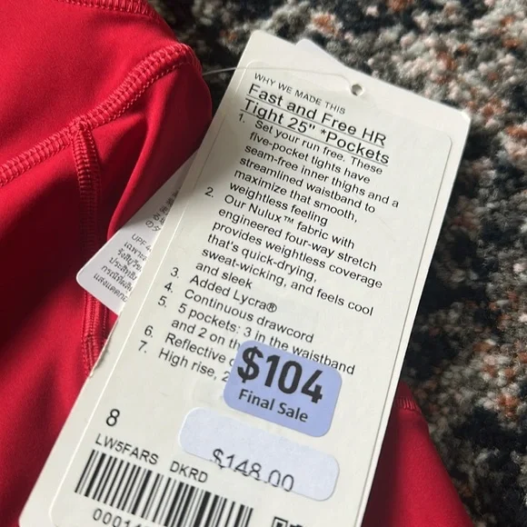 Lululemon Fast and Free Leggings - Picture 2 of 2